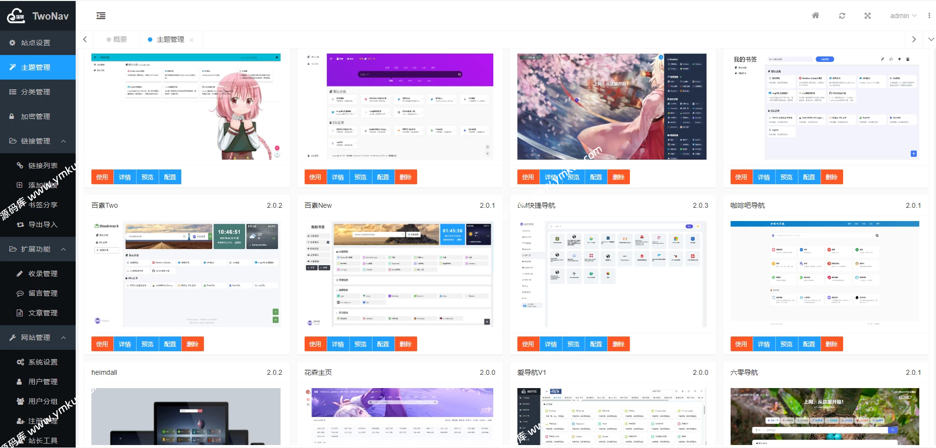 图片[2]-2024最新开源解密版TwoNav网址导航系统源码去授权破解版 内置二十多套主题模板-源码库
