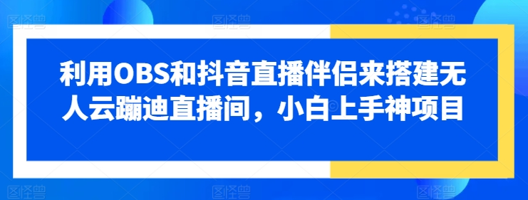 利用OBS和抖音直播伴侣来搭建无人云蹦迪直播间,小白上手神项目-源码库